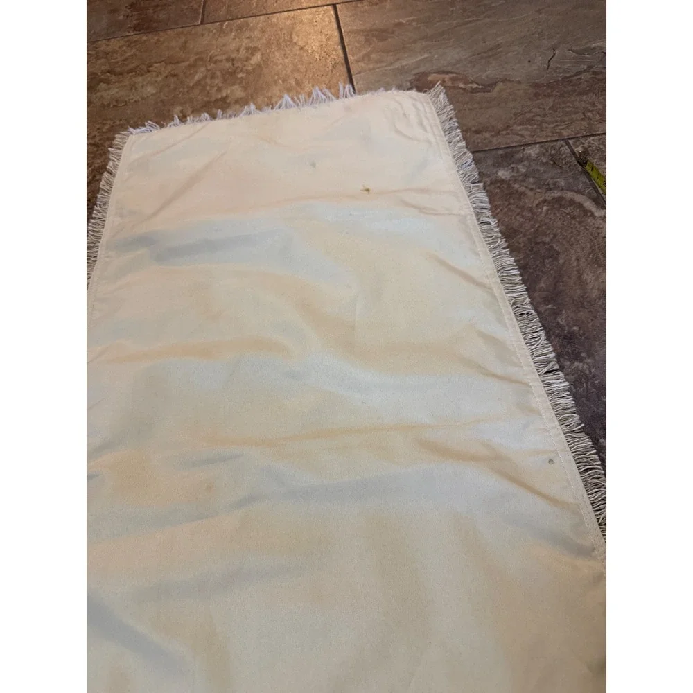 Boho Woven Fringed Table Runner Cream Tan Striped Farmhouse Decor 70 Inch